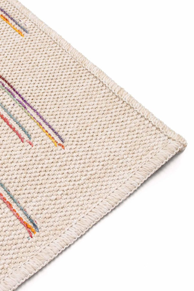 Sisal Multi Cream Beige Textured Turkish Rug – Natural Fiber Look Washable Flatweave Carpet Minimal Accents, Non Slip Modern Area Rug
