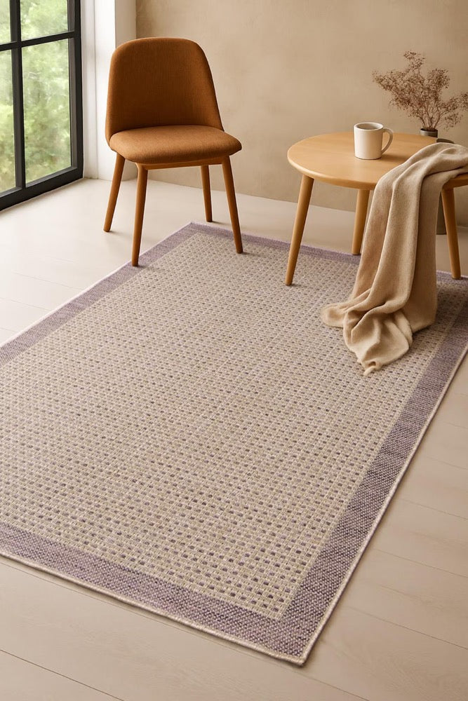 Kilim Style Woven Rug – Washable Flatweave Scandinavian Boho Carpet